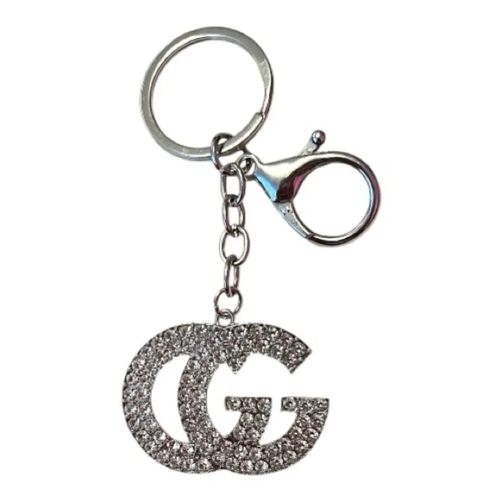 💎2/$30💎 Designer Inspired Silver Crystal GG Keychain